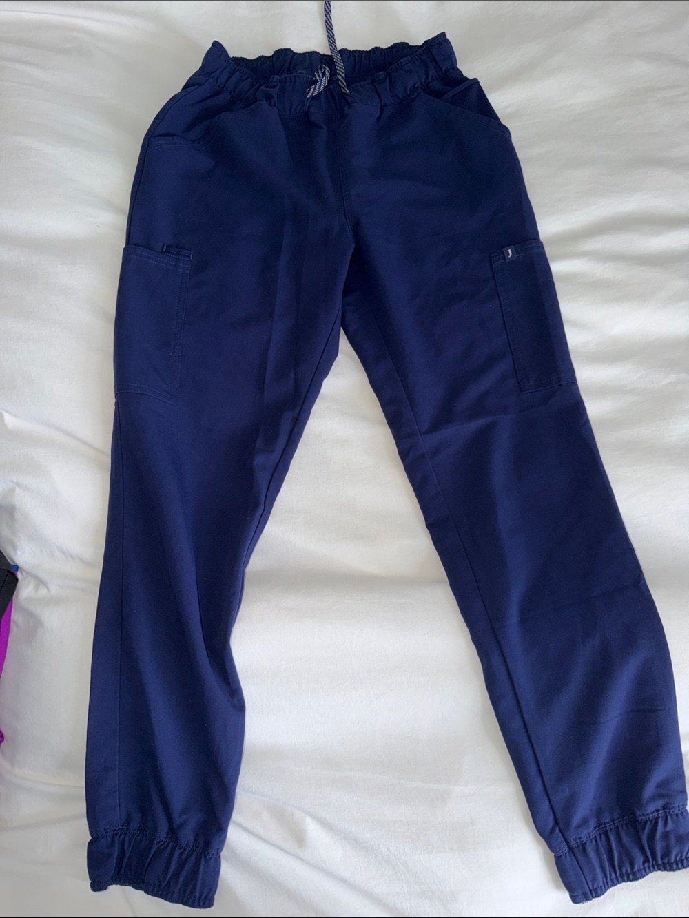 Jaanuu Navy Blue Cargo Jogger Scrub Pants